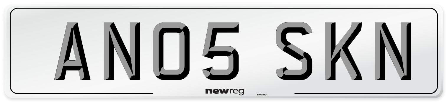 AN05 SKN Number Plate from New Reg